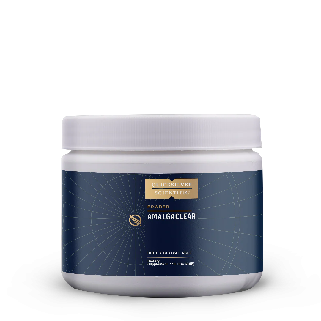Quicksilver Scientific AmalgaClear powder jar, 2.5 oz, navy label