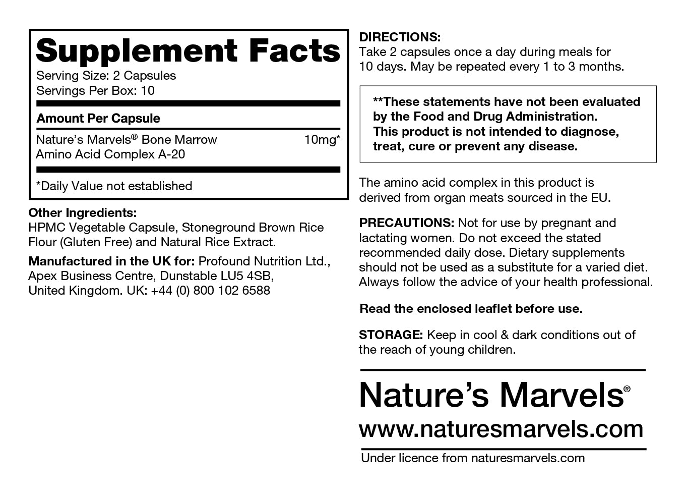 Nature's Marvels Bone Marrow Bioregulator