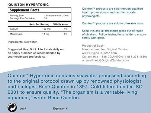 Water & Wellness Original Quinton Hypertonic - 1 Box, 30 Ampules