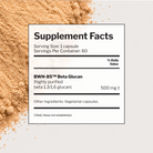 Lumati Green 500 mg Supplement Facts label: BWH-85 beta glucan, 1 vegetarian capsule per serving, 60 servings